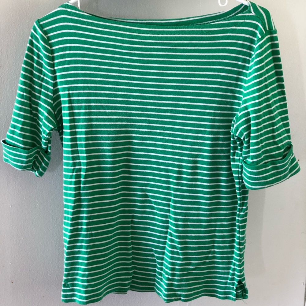 Women’s green and white half sleeve